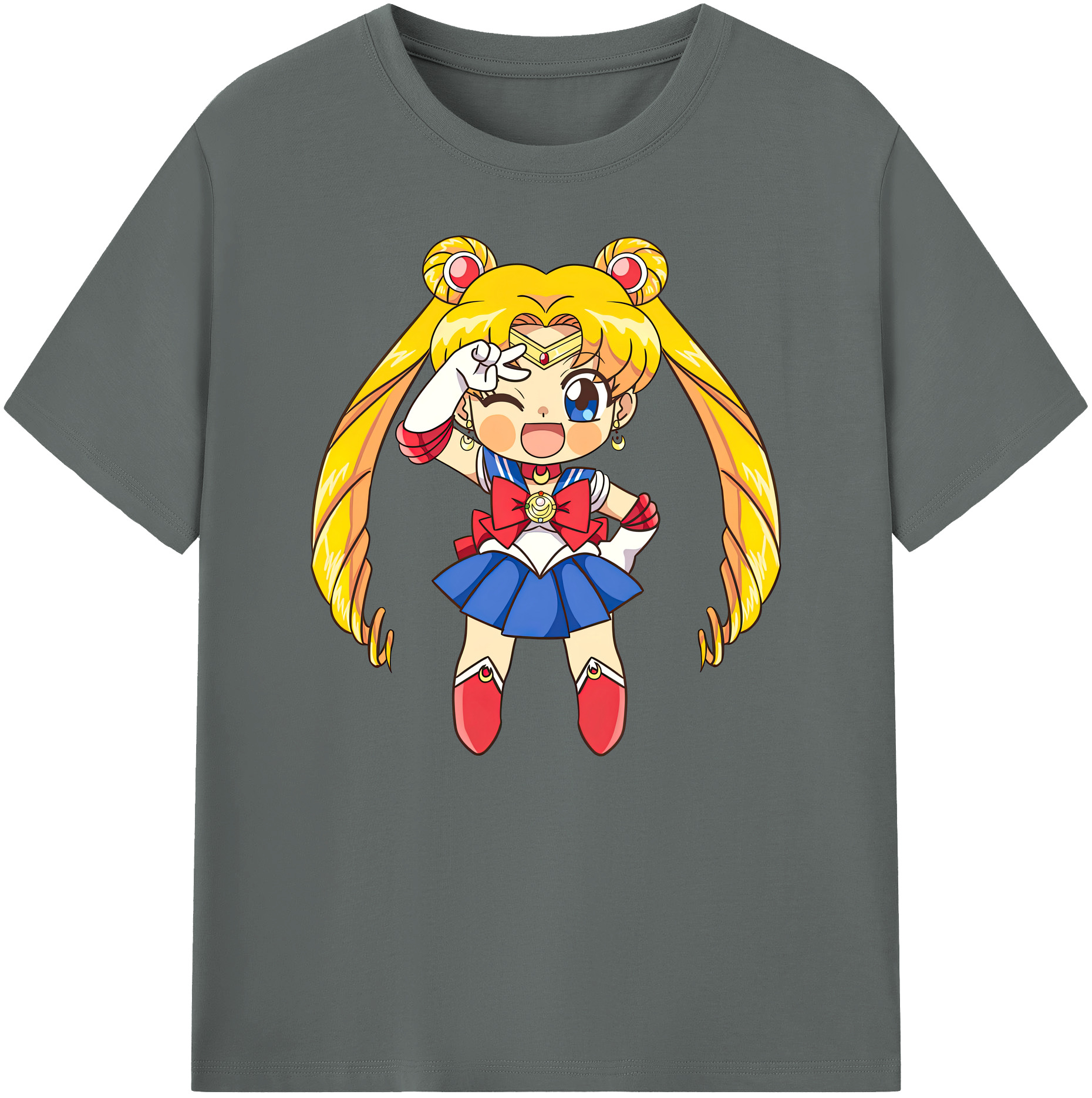（画像用） 美少女戦士セーラームーン 月野 うさぎ つきの うさぎ Sailor Moon Tsukino Usagi 綿100％ メンズ半袖Tシャツ｜肌触りやわらか＆通気性